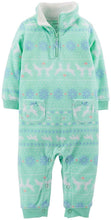 Load image into Gallery viewer, Carter's Fleece Romper (Baby) - Mint-24 Months