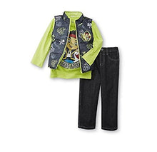 Load image into Gallery viewer, Disney Jake & The Neverland Pirates Toddler Boys 3 Piece Outfit - Vest, Shirt, Pants