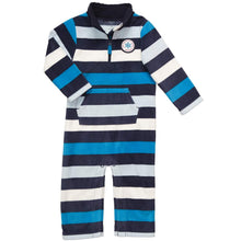 Load image into Gallery viewer, Carter's Infant Long Sleeve One Piece Fleece Coverall-Blue Stripes