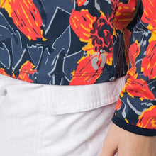 Load image into Gallery viewer, Hang Ten Womens Long Sleeve Rashguard with UPF 50+, (Wallpaper Red, Size: XS)