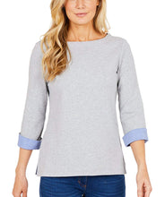 Load image into Gallery viewer, Nautica Women's 3/4 Cuffed Sleeve Chambray Casual Top