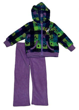Load image into Gallery viewer, Disney Girls' 2 Piece Plaid Tinkerbell Polar Fleece Set