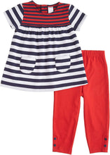 Load image into Gallery viewer, Carter's Baby Girls' Patriotic Striped Tunic & Leggings Set