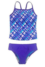Load image into Gallery viewer, Speedo Girl's Sporty Splice Tankini 2 Piece Swimsuit