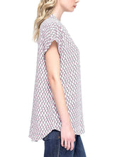 Load image into Gallery viewer, Pleione Sleeveless Button Down Henley Blouse Print Shirt with Front Chest Pocket