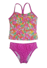 Load image into Gallery viewer, Speedo Girl's Sporty Splice Tankini 2 Piece Swimsuit