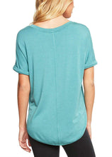 Load image into Gallery viewer, Matty M Women's Short Sleeve Rolled Cuff Tunic Top Shirt