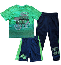 Load image into Gallery viewer, DC Comics Boys' Justice League Shirt, Shorts and Pants 3-Piece Set
