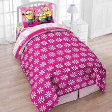 Load image into Gallery viewer, Despicable Me Minions Meadow 4 Piece Bedding Set with Tote - Reversible Comforter, Sheets, Pillowcase