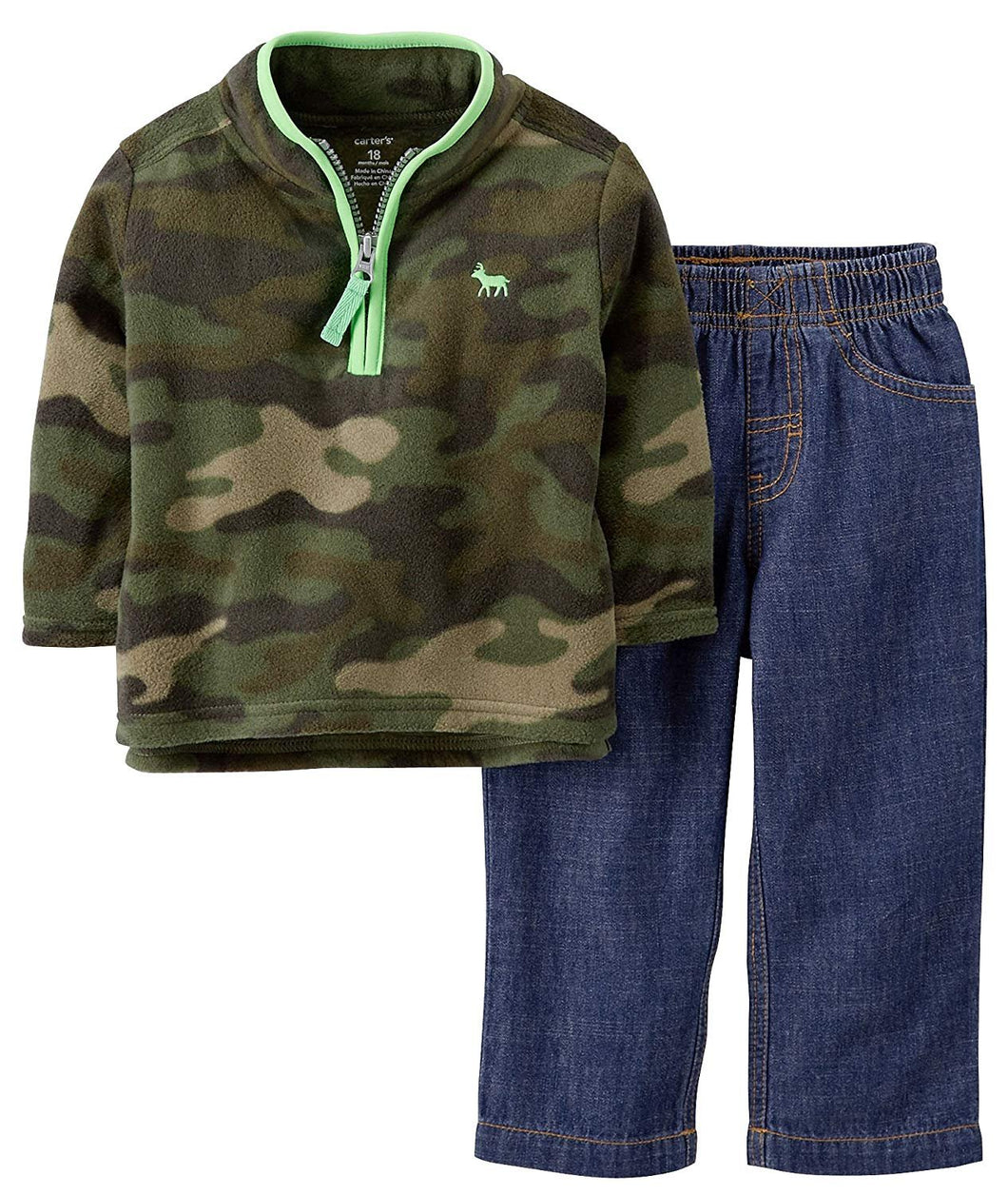 Carter's 2 Piece Denim Pant Set (Baby) - Camo-9 Months