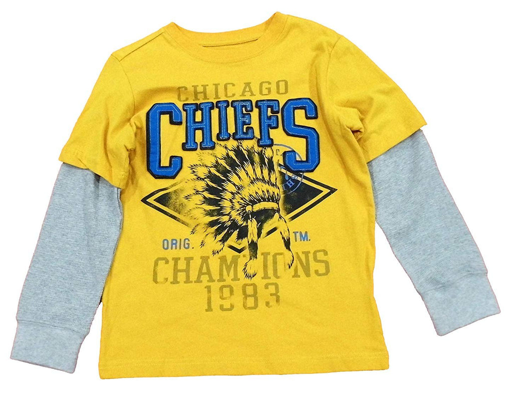 Canyon River Blues Boy's Thermal Sleeve T-Shirt - Chicago Chiefs Golden Glow