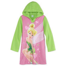 Load image into Gallery viewer, Tinkerbell Love Girls Hooded Microfleece Nightgown
