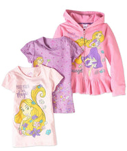 Load image into Gallery viewer, Disney Princess Rapunzel Toddler Girl Hoodie &amp; T-Shirts, 3pc Set
