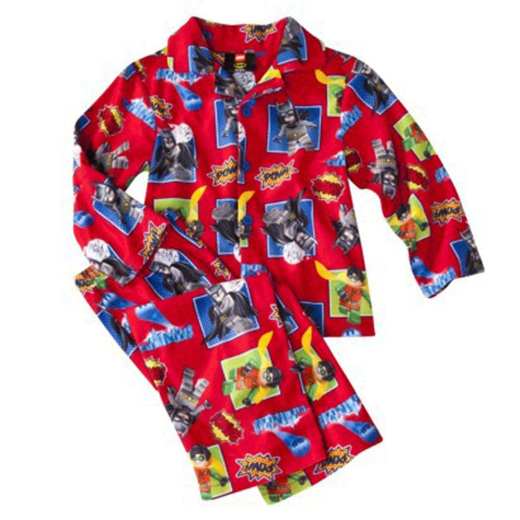 Batman Toddler Boys 2pc Coat Pajamas Red Lego Comic
