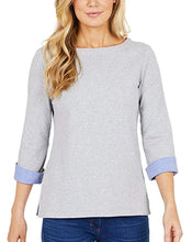 Load image into Gallery viewer, Nautica Women's 3/4 Cuffed Sleeve Chambray Casual Top
