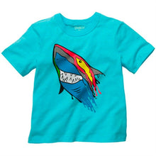 Load image into Gallery viewer, Oshkosh Toddler Boys Shirt Screenprint Shark Tee Light Blue
