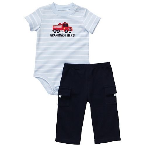 Carter's 2-pc. Grandma's Little Hero Pant Set BLUE Newborn