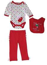 Load image into Gallery viewer, Baby Gear Baby&#39;s First Christmas 4-piece Set Size 6-9 Months Red
