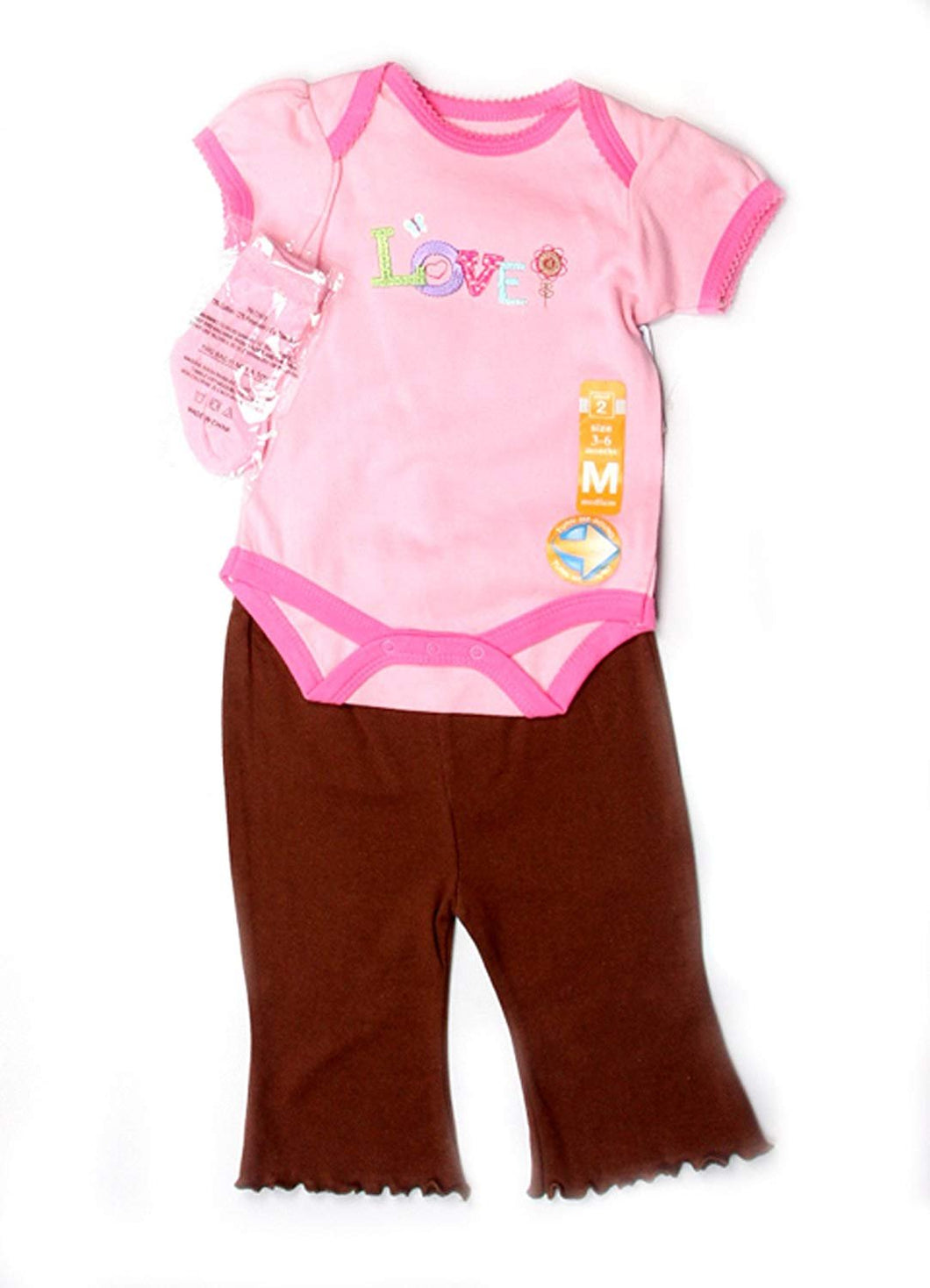 Bon Bebe Newborn Girls 3pc Set Size 3-6 Mos