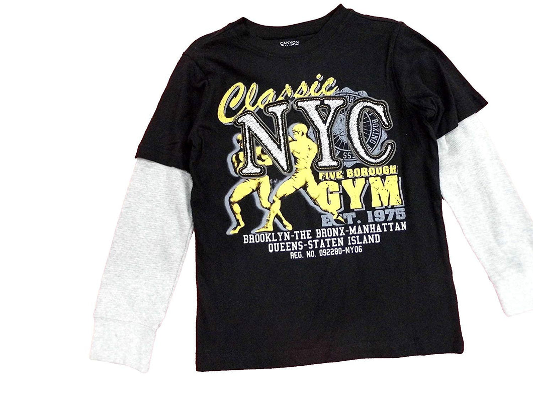 Canyon River Blues Boy's Layered Graphic T-shirt New York City Nyc Black