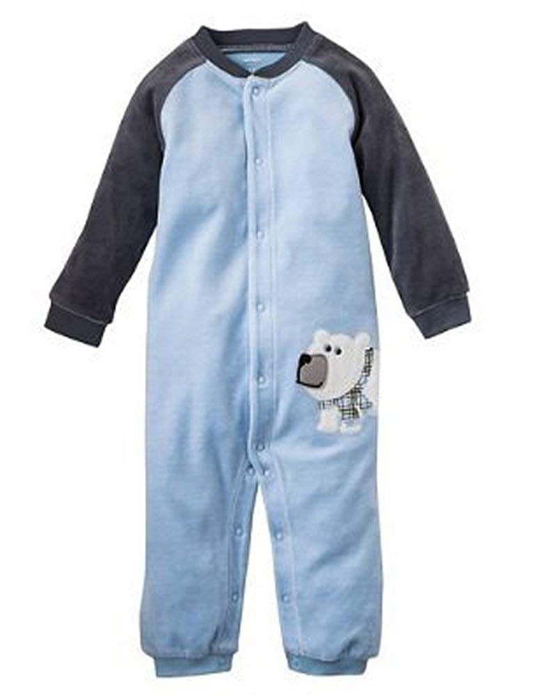 Carter's Baby Boys' Infant Velour Jumpsuit Light Blue