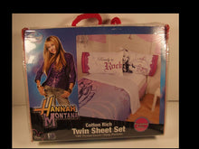 Load image into Gallery viewer, Disney Hannah Montana Ready to Rock Twin Sheet Set
