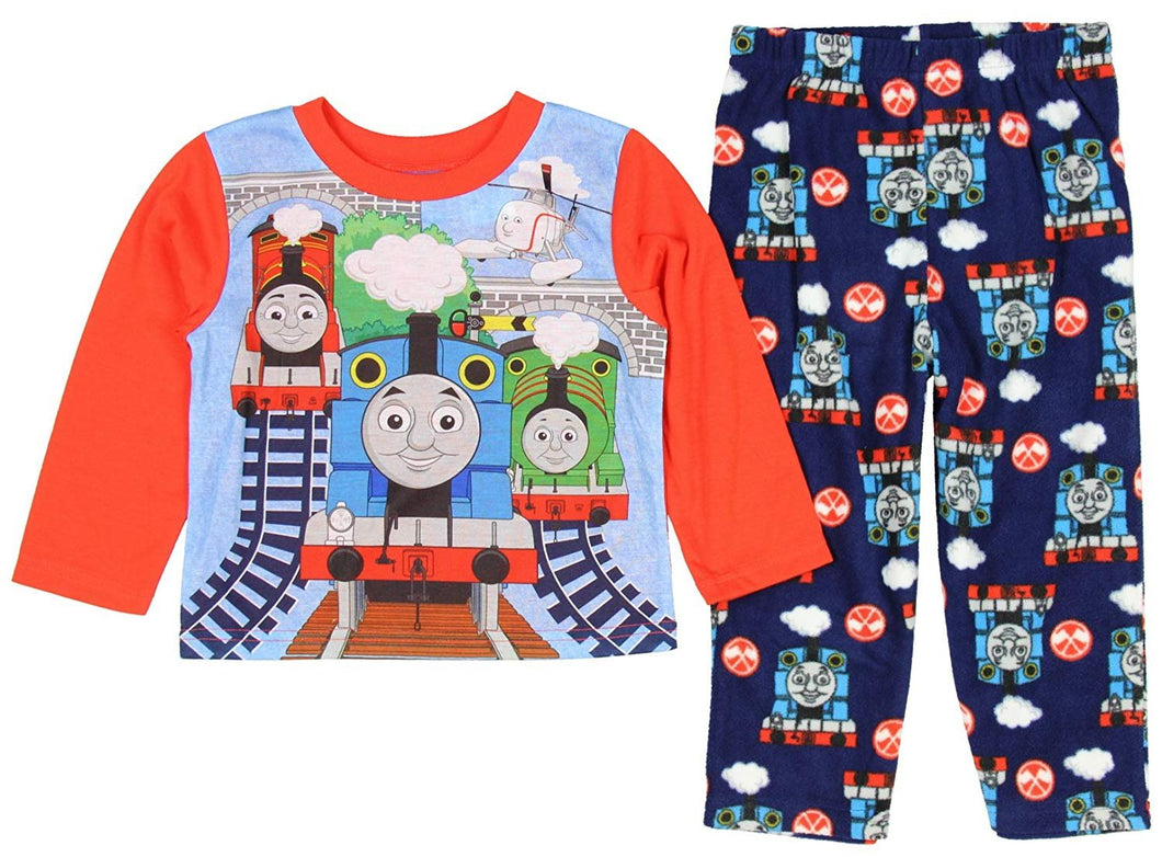 Thomas & Friends Toddler Boys 2 Piece Long Sleeve Top & Fleece Pants Pajama