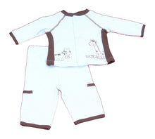 Load image into Gallery viewer, First Hugs Newborn Boys 2pc Set Animals Light Blue and Brown
