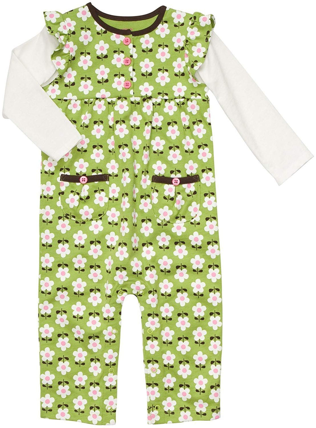 Carter's Baby Girl's Infant Long Sleeve One Piece Coverall - Pretty Daisies