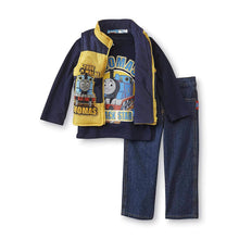 Load image into Gallery viewer, Thomas the Train Little Boys' Toddler 3 Piece Vest Set True Blue Thomas
