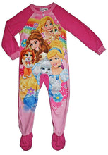 Load image into Gallery viewer, Disney Belle, Cinderella, and Rapunzel Little Girls Princess Palace Pets Blanket Sleeper Pajama
