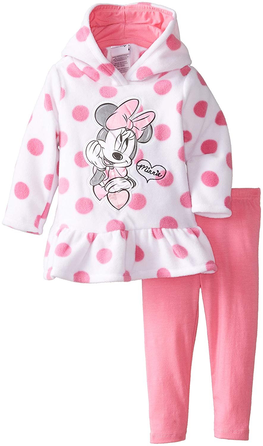 Disney Baby Girls' Minnie Mouse 2 Piece Polka Dot Fleece Set