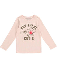 Load image into Gallery viewer, Carter's Girl's Long Sleeve Pink Rosette "HEY THERE CUTIE" Tee
