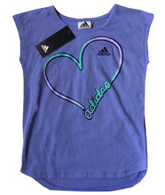 Load image into Gallery viewer, adidas Girl&#39;s 2 Piece Athletic T-Shirt &amp; Skort Set (Purple/Green…
