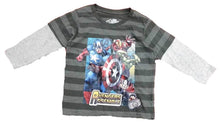 Load image into Gallery viewer, Marvel Avengers Assemble Little Boys' Toddler Grey Long Sleeve Tee Shirt
