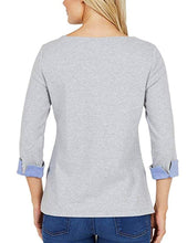 Load image into Gallery viewer, Nautica Women's 3/4 Cuffed Sleeve Chambray Casual Top
