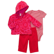 Load image into Gallery viewer, Carter's Baby-Girls Infant Microfleece Hooded Cardigan 3pc Set
