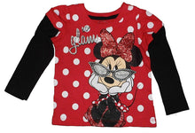 Load image into Gallery viewer, Minnie Mouse Toddler Girls Polka Dot Long Sleeve Shirt Red
