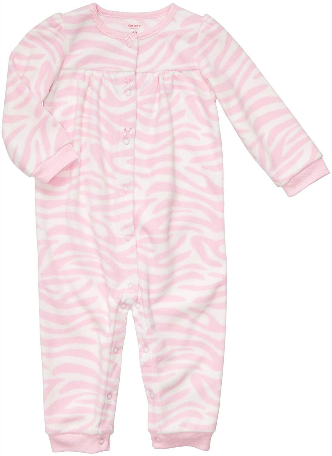 Carter's Baby Girl's Infant Long Sleeve One Piece Fleece Coverall - Zebra Print