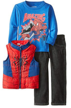 Load image into Gallery viewer, Marvel Little Boys' Toddler 3 Piece the Amazing Spider Man Vest Shirt and Pant Set
