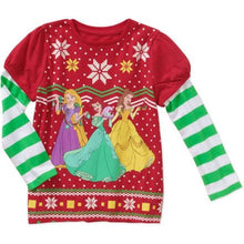 Load image into Gallery viewer, Disney Princesses Ariel, Belle, Rapunzel Christmas Toddler Little Girls T-Shirt
