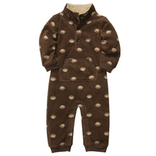Load image into Gallery viewer, Carter's Boys Football Microfleece 1 Pc Coveralls Jumpsuit Brown
