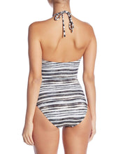Load image into Gallery viewer, La Blanca Bamboo Tummy-Control High-Neck Cutout Halter One-Piece Swimsuit Size 14
