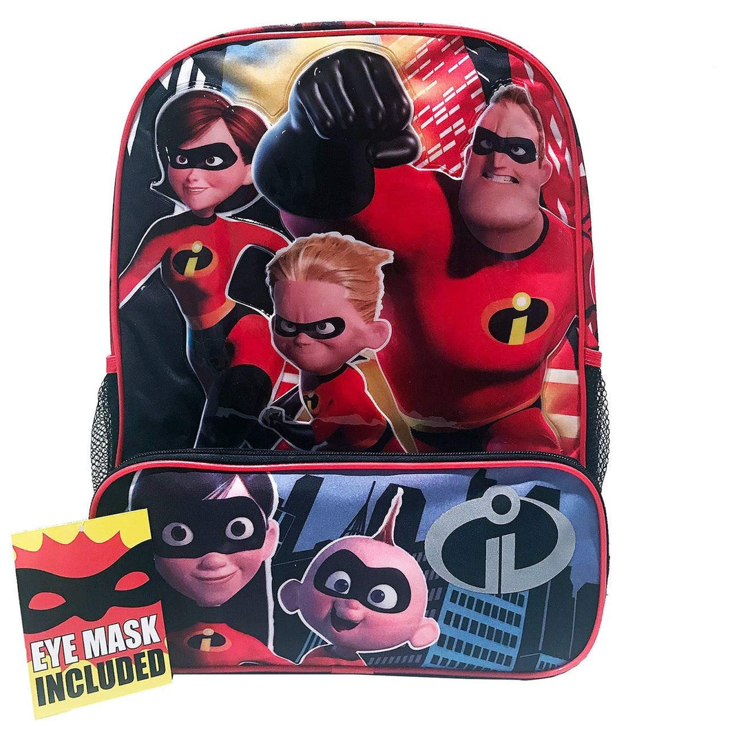 Accessory Innovations Incredibles Backpack Lunchbox Combo with Two Mesh Pockets