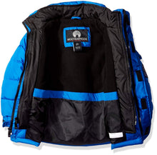 Load image into Gallery viewer, Weatherproof Big Boys' Bubble Jacket (More Styles Available), Blue with Yellow Logo A A, 14/16
