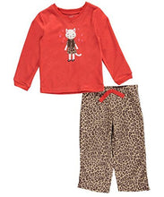 Load image into Gallery viewer, Carter's Little Girls' Toddler "Kitty in Leopard" 2-Piece Pajamas - red/multi, 5t
