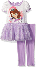 Load image into Gallery viewer, Disney Toddler Girls' 2 Piece Sofia the First Short Sleeve Legging Set
