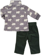 Load image into Gallery viewer, Carter's L/S Microfleece Pant Set - Heather Bear- 6 Months
