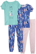Load image into Gallery viewer, Carter's Little Girls' 4 Piece PJ Set (Toddler/Kid) - Boats - 4
