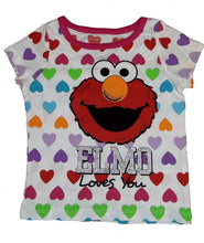 Load image into Gallery viewer, Sesame St Girls' Elmo Heart Short Sleeve T-Shirt
